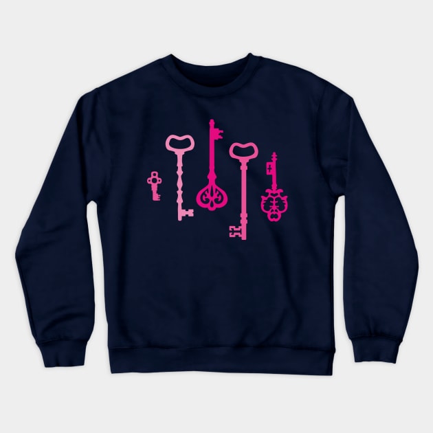 Pink Secret Keys Crewneck Sweatshirt by XOOXOO